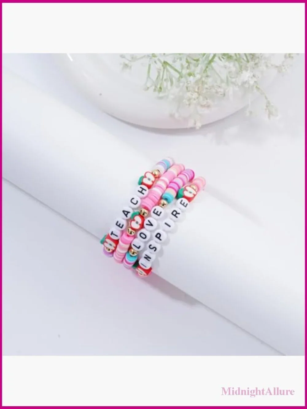 Stackable Heishi Bracelet Set Stretch Gold Plated Clay Bead Beach Layering